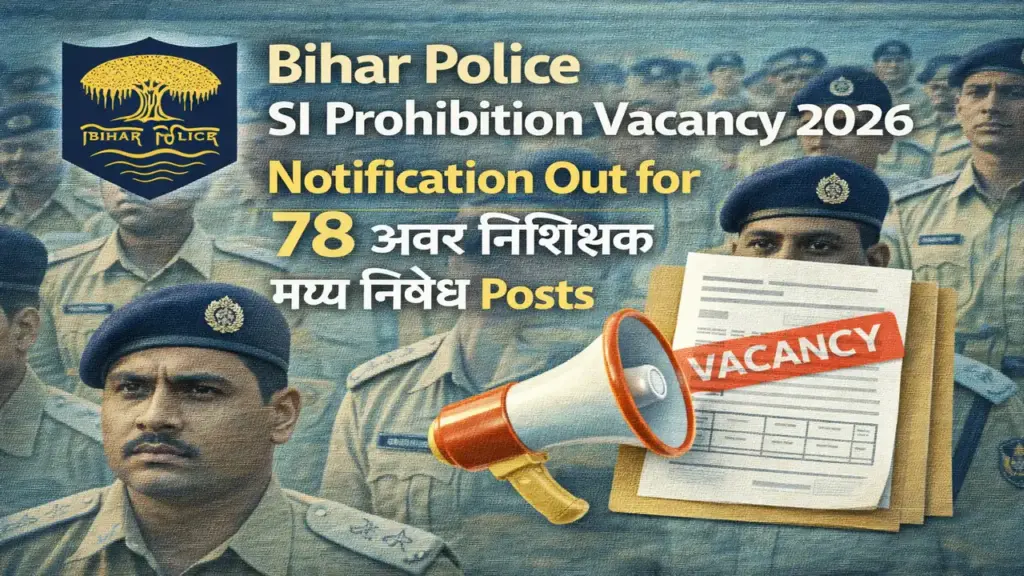 Bihar Police SI Prohibition Vacancy 2026
