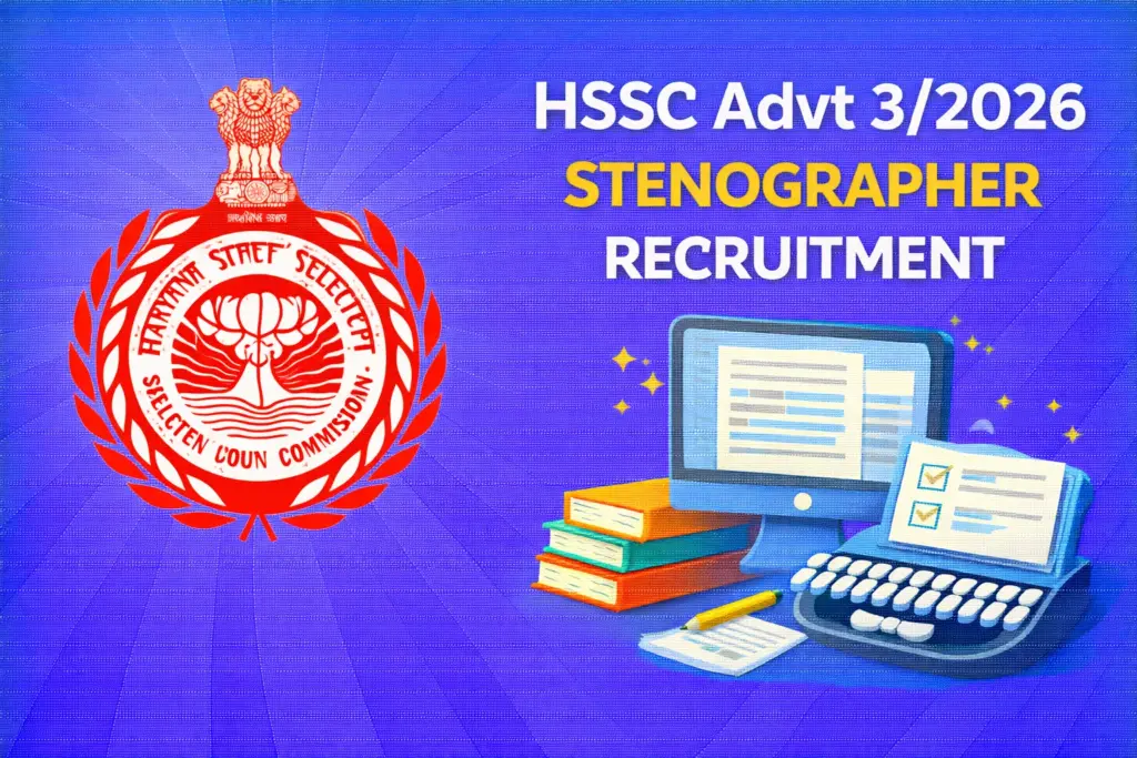 HSSC Advt 3/2026 Stenographer Recruitment