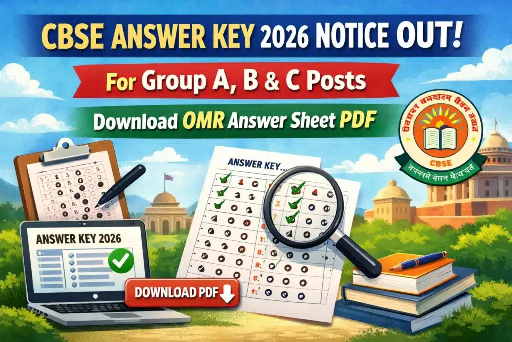 CBSE Group A, B & C Answer Key 2026 Out