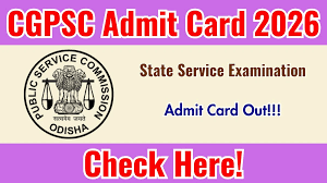 CGPSC SSE Admit Card 2026 Out