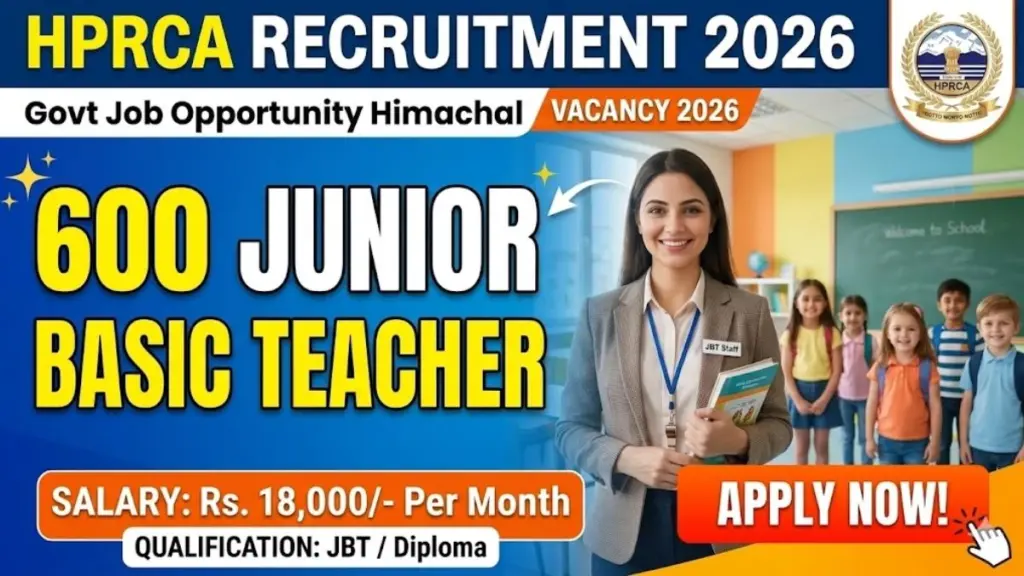 HPRCA JBT Teacher Recruitment 2026